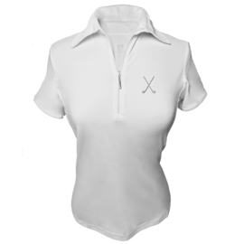 Damen Golfpolo "Titania" Weiss - design Golfschläger