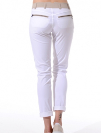 Dames broek MDC Strech Chino - kleur Wit/licht Taupe