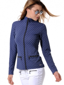 Dames sport jacket MDC Meryl Print - kleur Navy Blauw/Wit