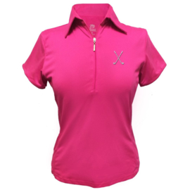 Dames golfpolo "Titania" roze - design Golfclubs