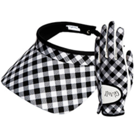 Set dames golfhandschoen en zonneklep / visor-  “Glove it” Checkmate