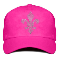 Dames cap "Titania" fuchsia roze - design lelie van Rhinestones kristallen