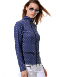 Dames sport jacket MDC Meryl Print - kleur Navy Blauw/Wit