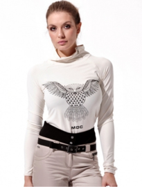 Dames sweater Meryl Print - lange mouw - kleur Creme