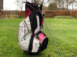 Golf Strokes Zahler aus Leder mit Kristallen- Schwarz