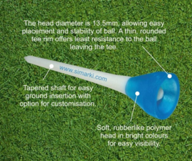 Golf Tee Simarki - Mix Farben (mit Weiss) (74 mm - xl)