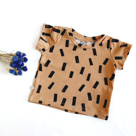 Shirt omgezoomd korte mouw, confetti toffee, maat 62