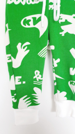 Joggers, maat 86, groen met wit