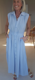 KIRA viscose linen maxi dress baby blue