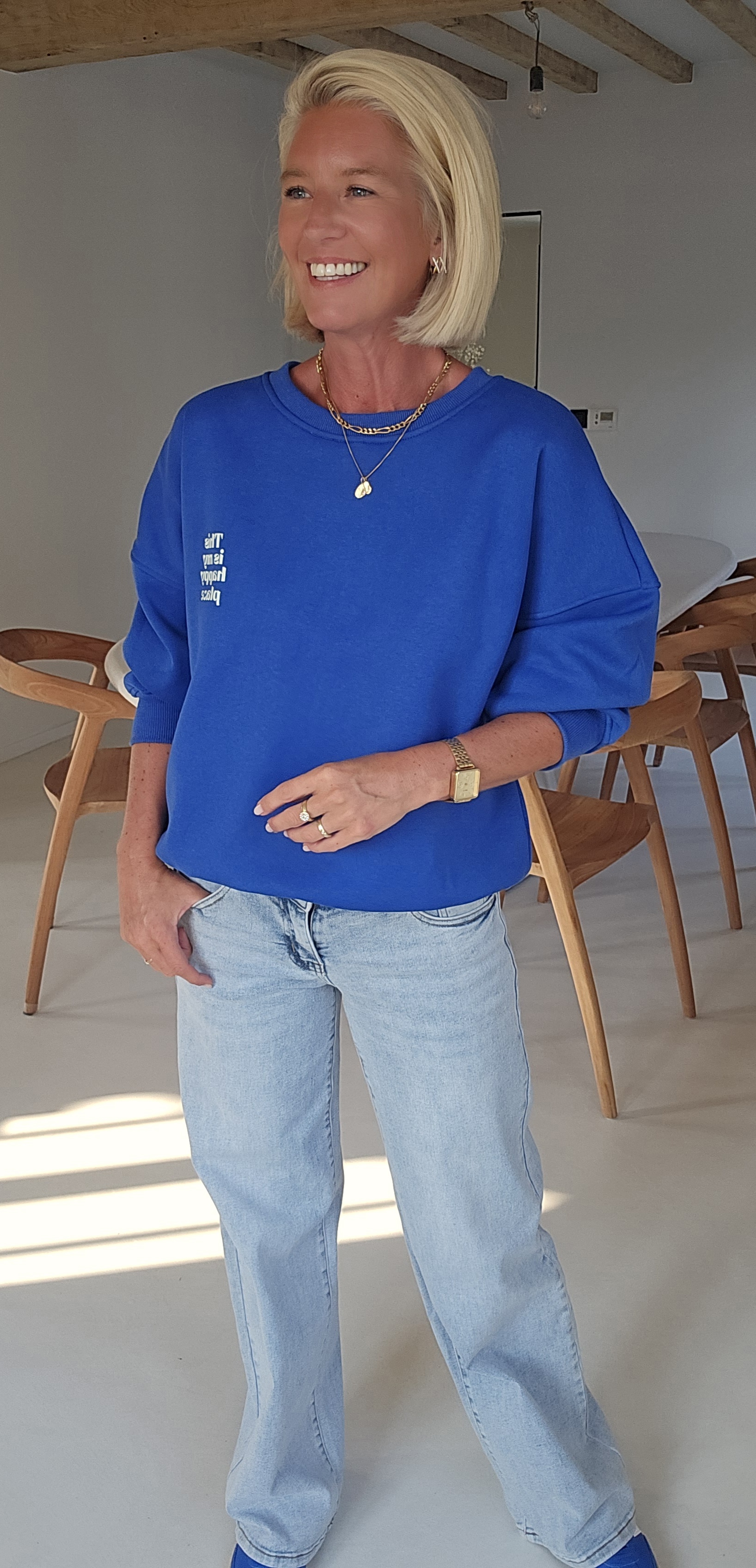 LAURAN dad jeans soft blue low rise