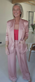 ROSIE satin suit silky old pink