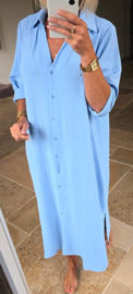 RHEA maxi shirt dress pastel blue
