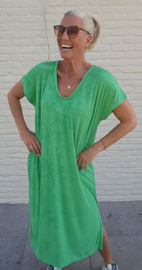 DIDI maxi terry T-shirt dress green v-neck