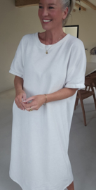 MANDIE soft velvet maxi dress white