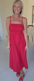 SANDRIN smock dress red