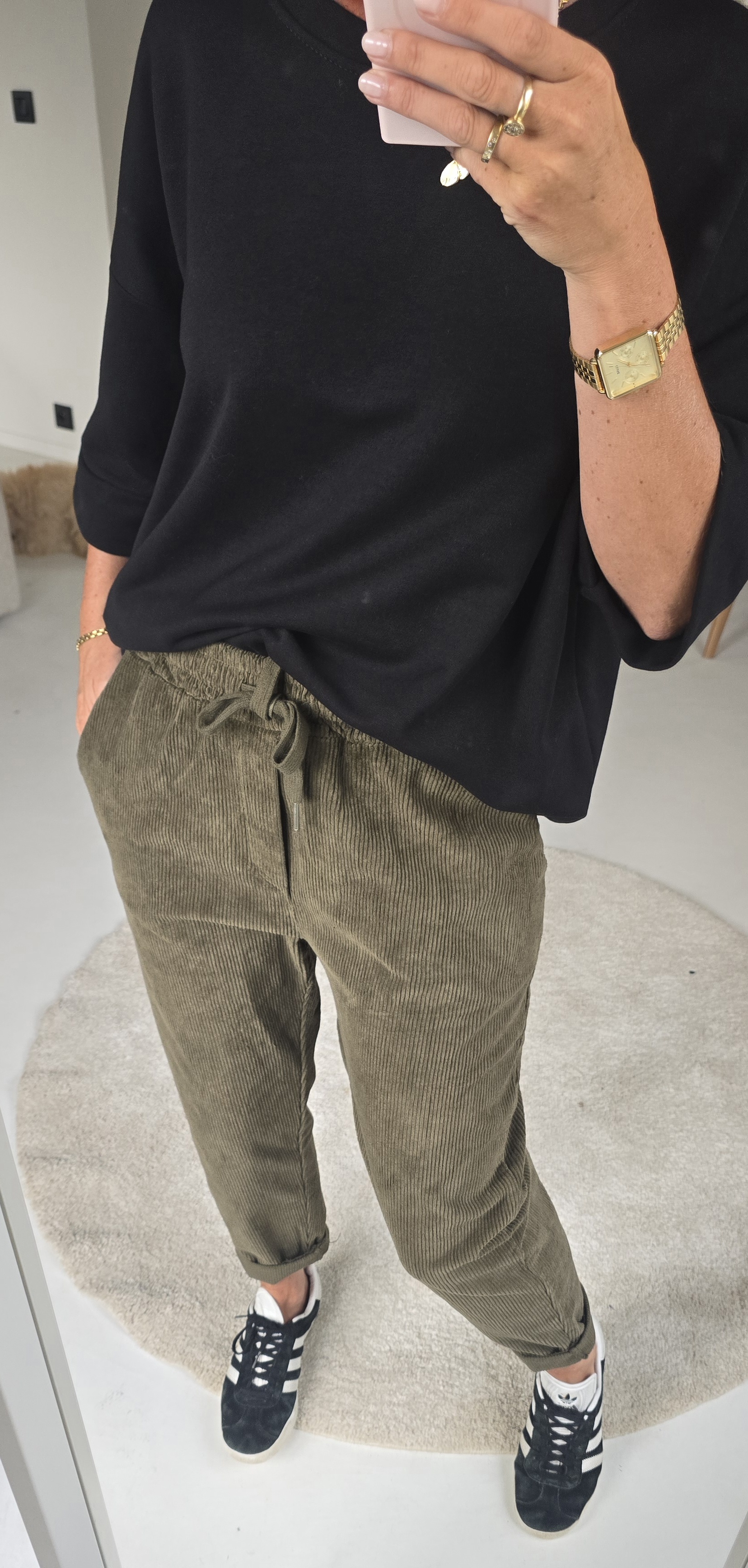AMTE corduroy jogger pants khaki