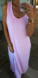 DIDI terry maxi sleeveless dress baby pink