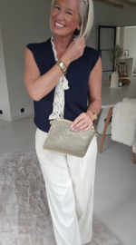 LACE WHISPER sleeveless cardigan navy