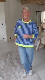 MOXIE striped sweatshirt kobalt blue