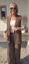 LOUAN suit sleeveless blazer taupe