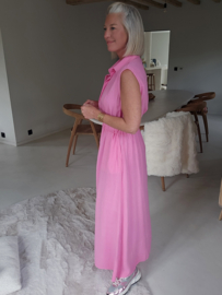 KIRA viscose linen maxi dress fuschia