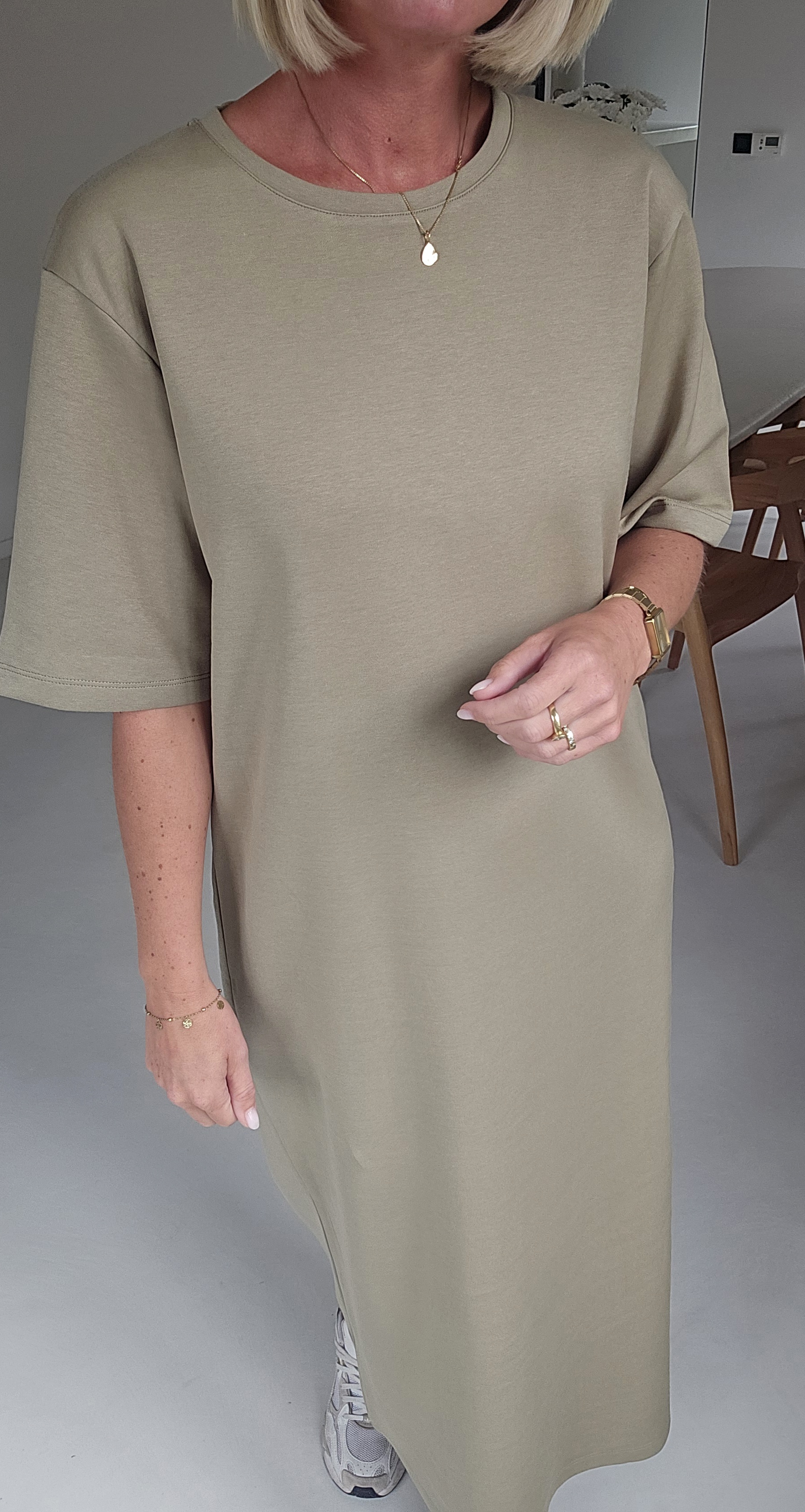 RANI cotton T-shirt dress khaki