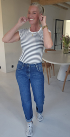 SANJA short-sleeved cotton body white black