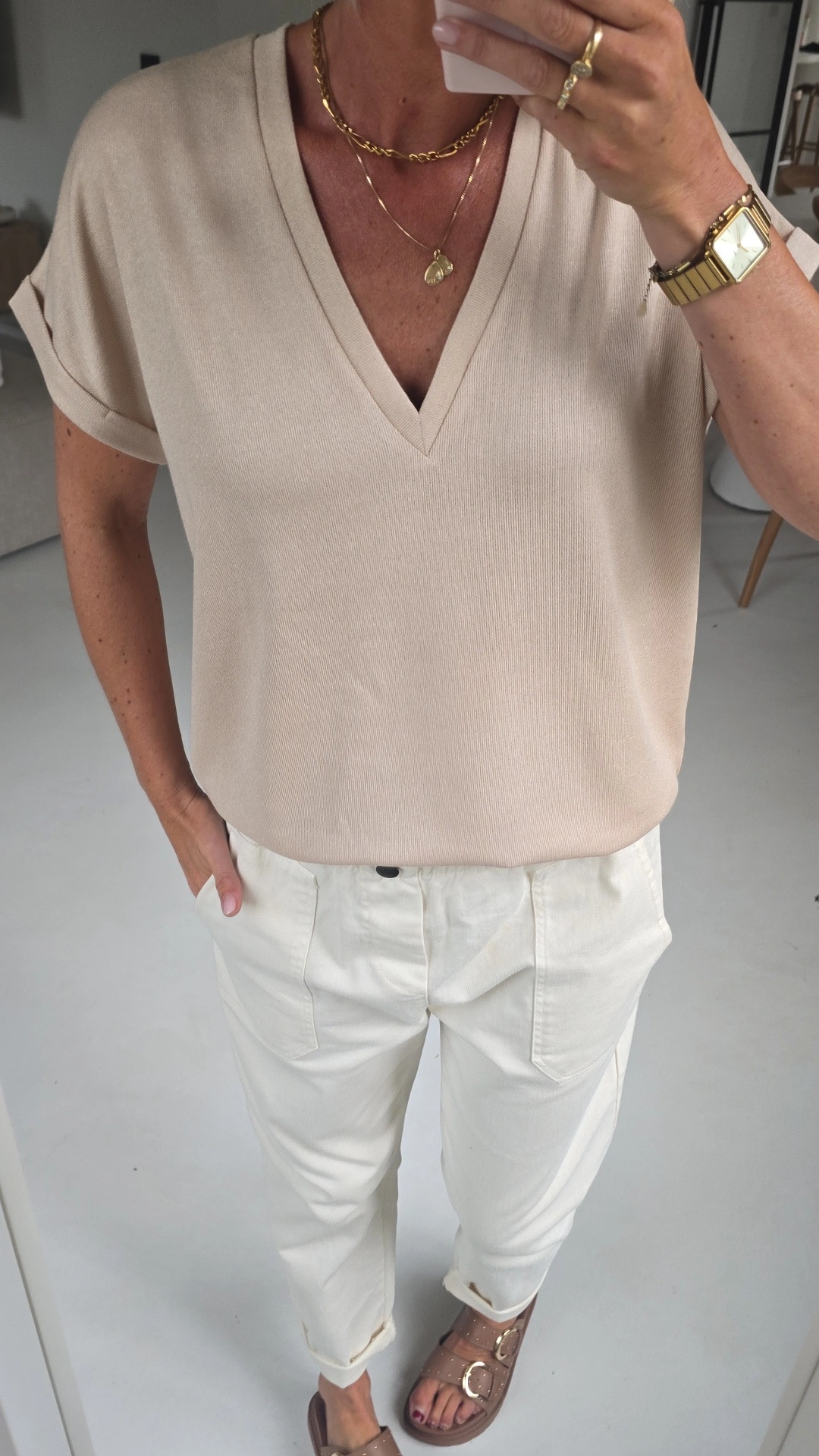 INA viscose tee beige