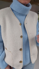 MELIA sleeveless teddy jacket ecru