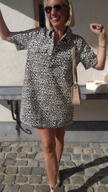 LEO shorter jeans dress beige