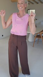 BENEDICTE loose wide leg pants chocolate