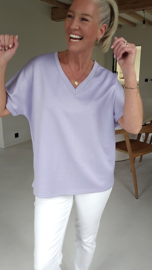 BRIA short-sleeved v-neck sweatshirt soft lilac