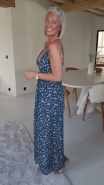 SELENA maxi floral dress teal