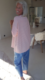 NALIA striped oversized T-shirt fuschia