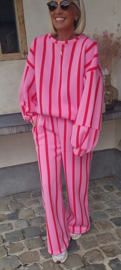 LUCIA striped cotton sweatshirt pink