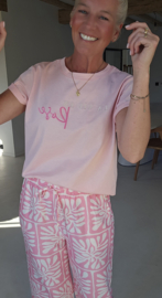 LA VIE EN ROSE cotton T-shirt baby pink