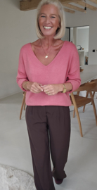 ANITI oversized v-neck knit soft old pink