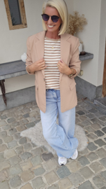 AYLIN oversized striped T-shirt beige