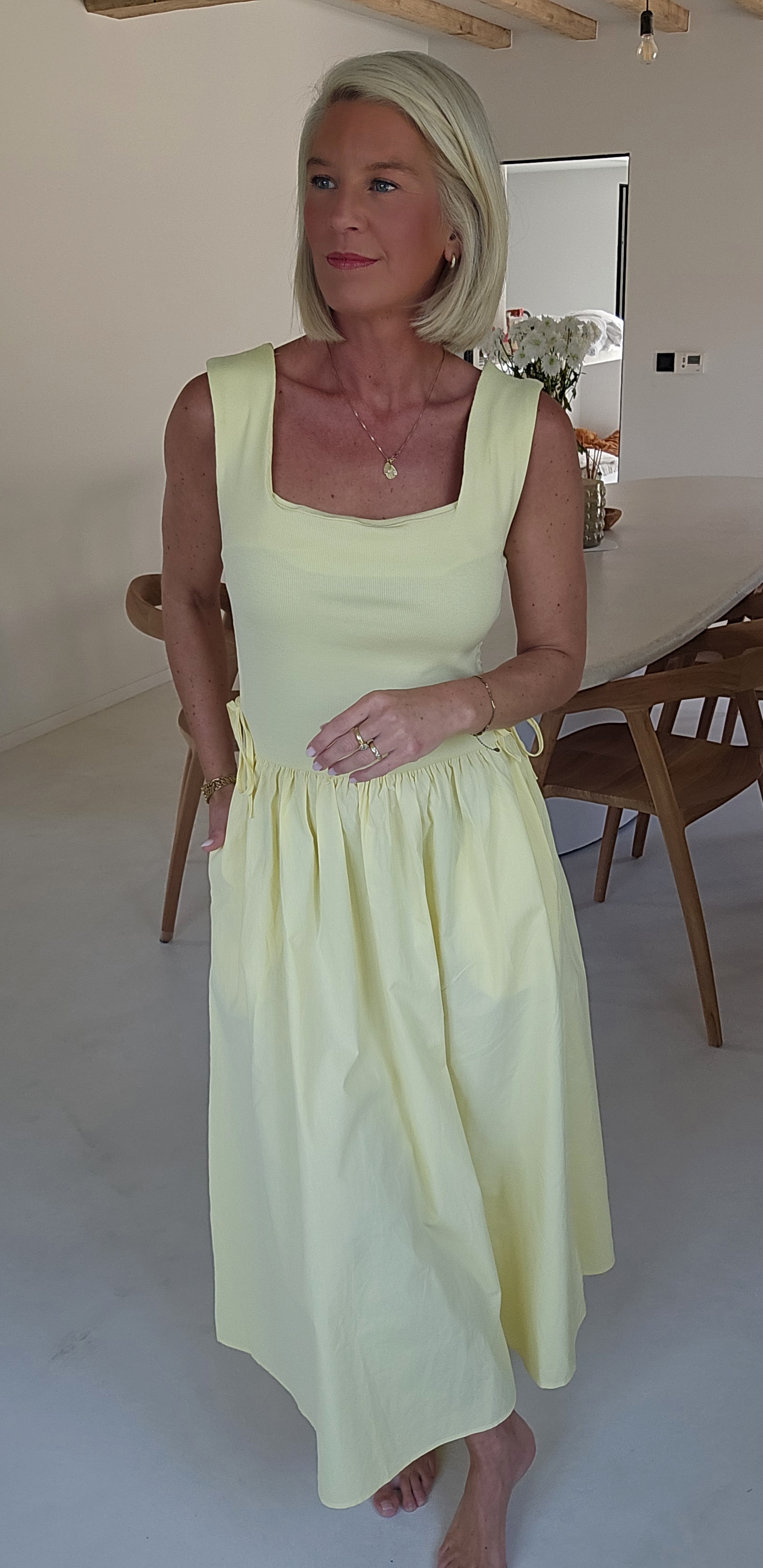 MINKA maxi dress soft yellow