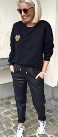 ROMAIN PU drawstring pants black
