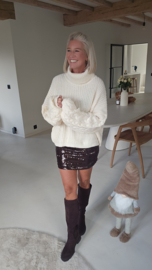 PARTY mini glitter skirt chocolat
