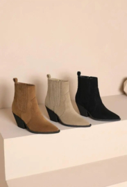 BREE suede ankle boots black