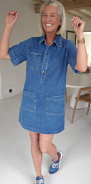 THE PERFECT JEANS dress short-sleeved darker blue