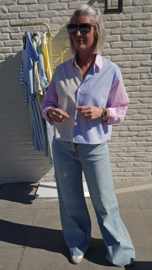 CANDICE striped bow shirt