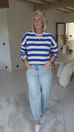 STRIPE AFFAIR longsleeve kobalt blue