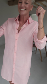 KATE cotton shirt dress pink