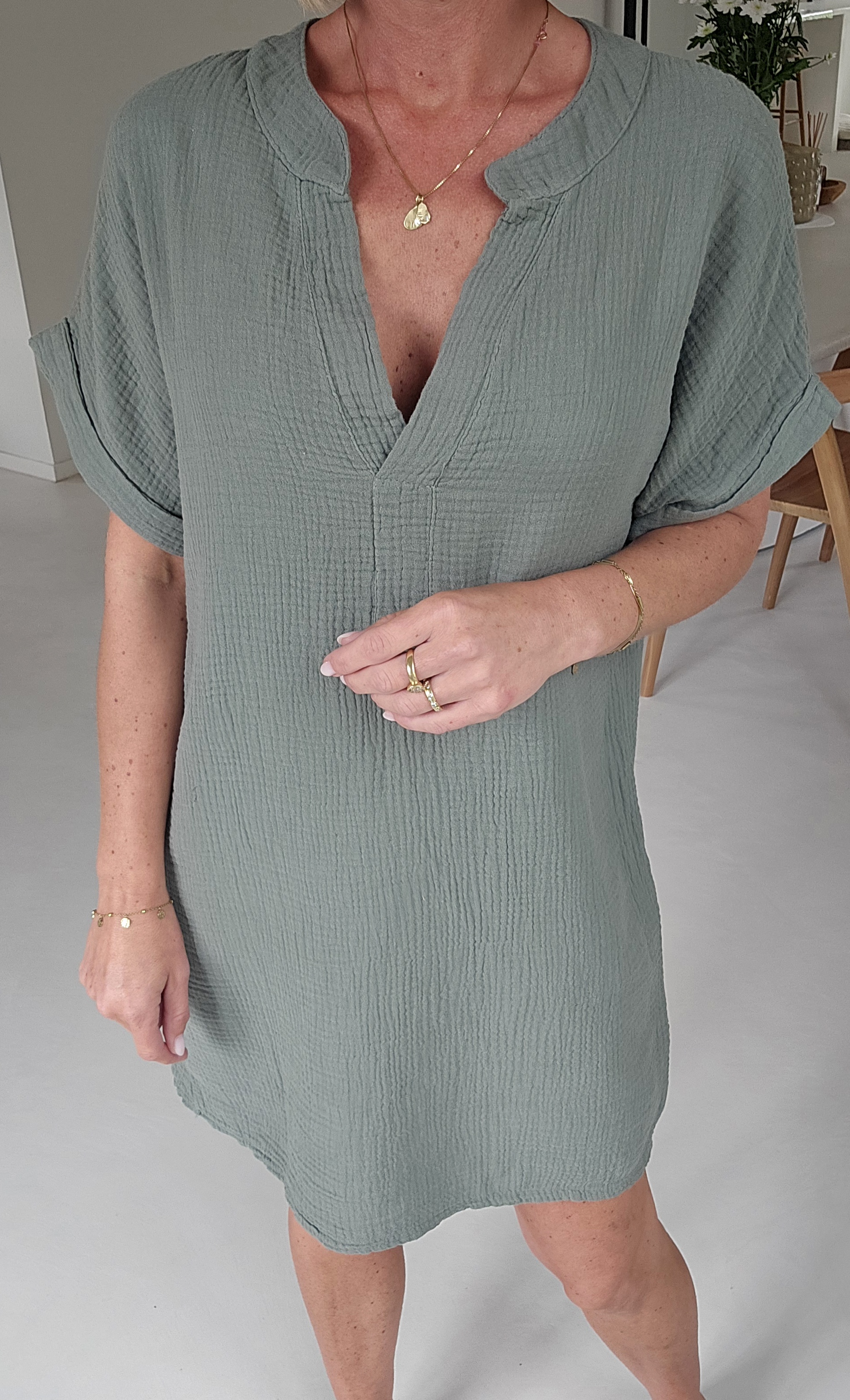 JOYOSA tetra dress khaki