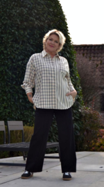 INEZA oversized checkered shirt black