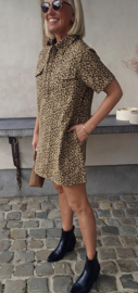 LEO shorter jeans dress camel
