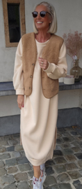 MELIA 3 sleeveless teddy jacket camel